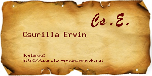 Csurilla Ervin névjegykártya